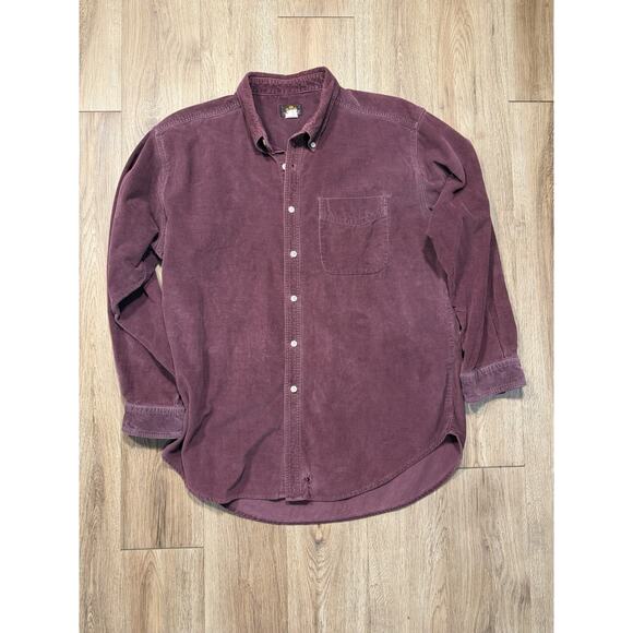 SedgeField Other - Mens Vintage Size Large 90s Burgundy Corduroy SedgeField Button Down Shirt